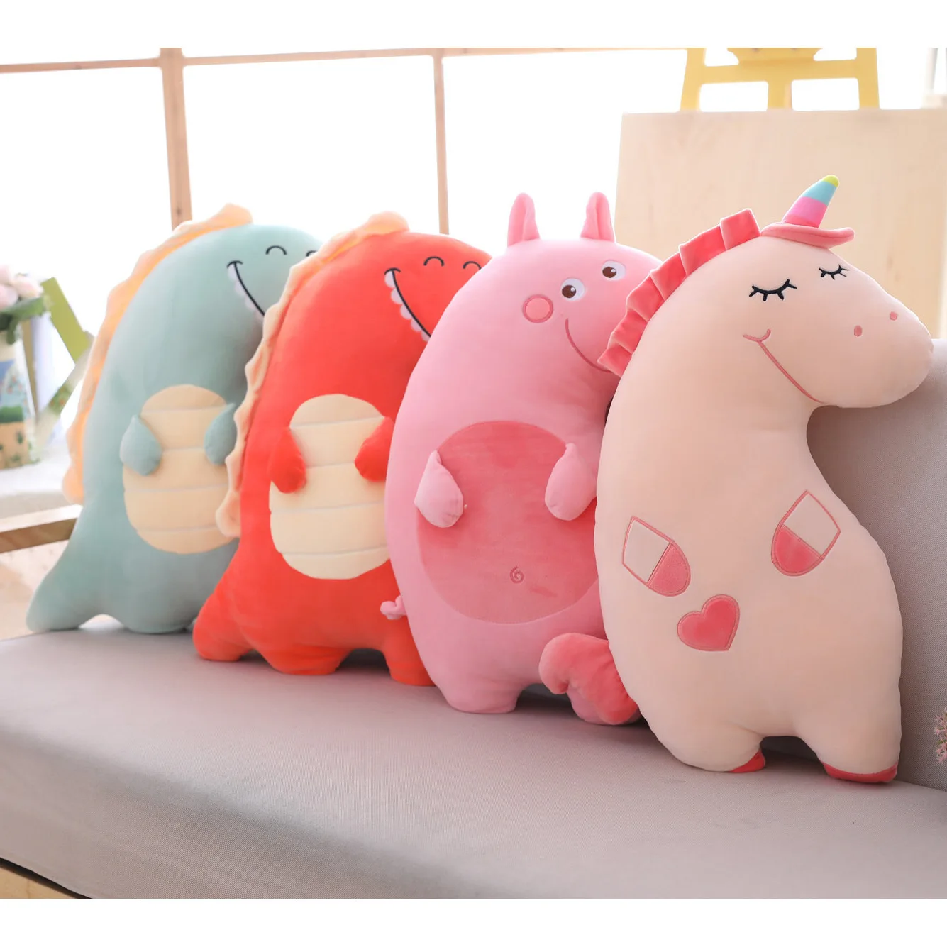 

Dinosaur Unicorn Pig Animal Throw Pillow a Generation of Fat Creative Cartoon down Cotton Software with Pajama Doll