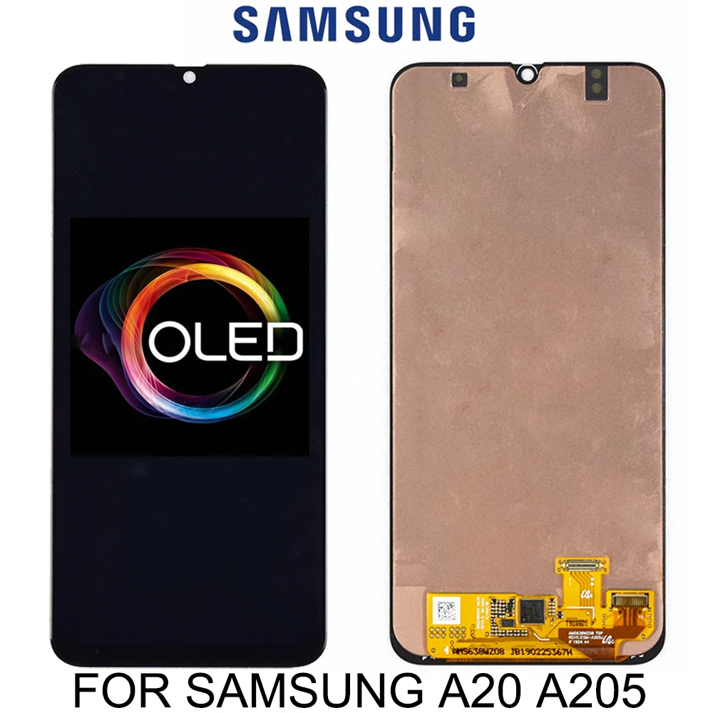 6 4 &quotоригинальный AMOLED A20 ЖК-дисплей для Samsung A205 SM-A205F сменный Дисплей A205F дисплей
