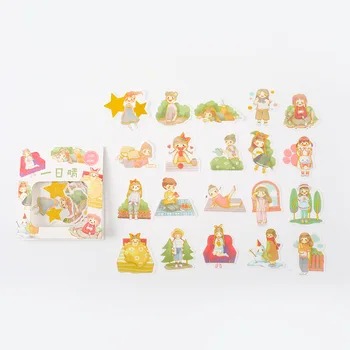 

40 pcs/ Bag Girls Sunny Happy Day Diary Decorative Stickers DIY Sealing Paste Stickers