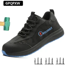 Легкая и дышащая защитная обувь со стальным носком кевларовая нижняя часть одежды рабочие ботинки из микрофибры кожаные водонепроницаемые мужские ботинки