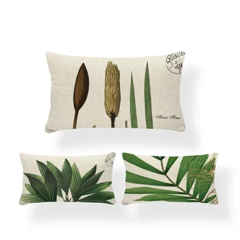 

Fashionable Tropical Plant Pillowcase Bedroom Sofa Decoration Custom Cushion Cover Polyester Linen Office Chair Chair Cushion