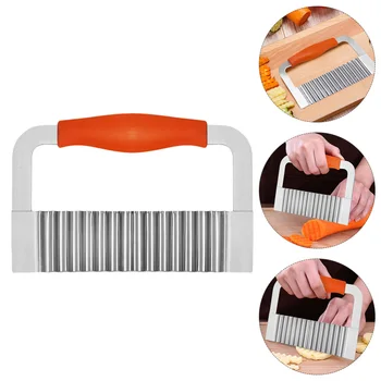 

2Pcs Stainless Steel Potato Wave Cutter Carrot Chipper Kitchen Cutting Tool