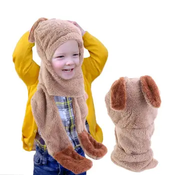 

Children Kids Winter Plush Animal Rabbit Ears Hat 3 In 1 Beanie Cap Scarf Gloves new