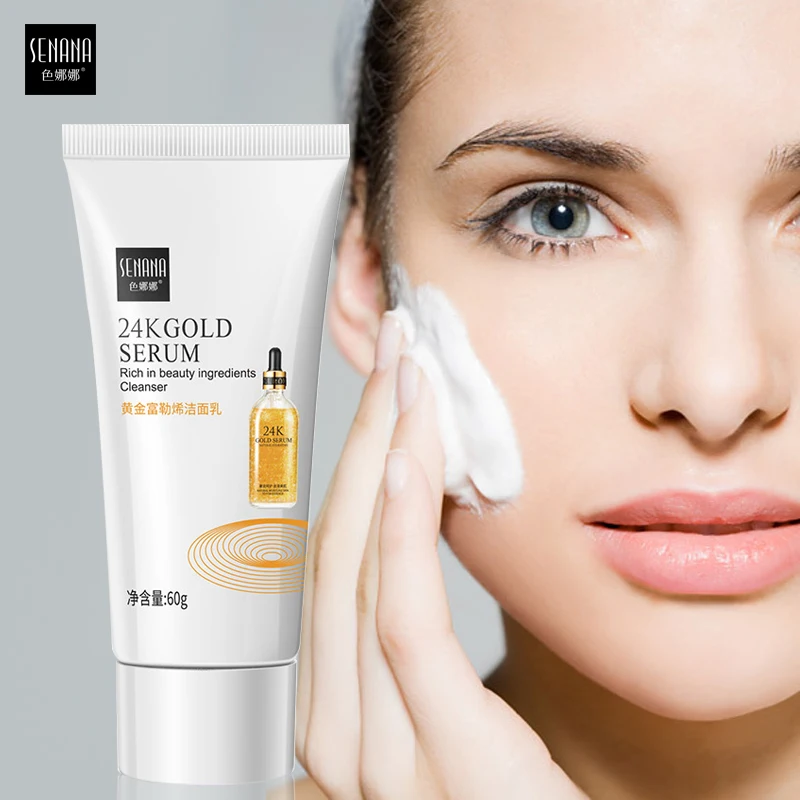 

SENANA Gold Fullerene Cleansing Milk cream Moisturizing Anti-Acne Blackhead Bright white Balance water and oil Deep Cleaning 60g