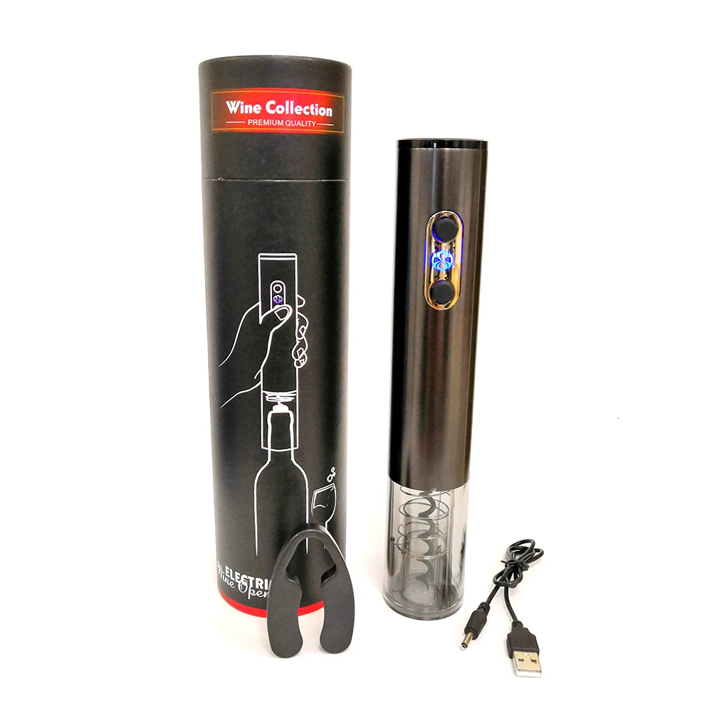 1pcs Electronic Wine Opener Red Wine Corkscrew Aluminum Alloy Automatic Bottle Opener With Vacuum Stopper Kitchen Bar Tool 3 In1