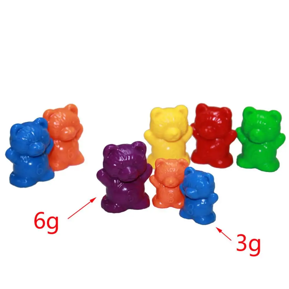 60Pcs Colorful Bear Shape Counters Toy Counting Numbers Classroom Teaching Aids Montessori Educational Learning Materials