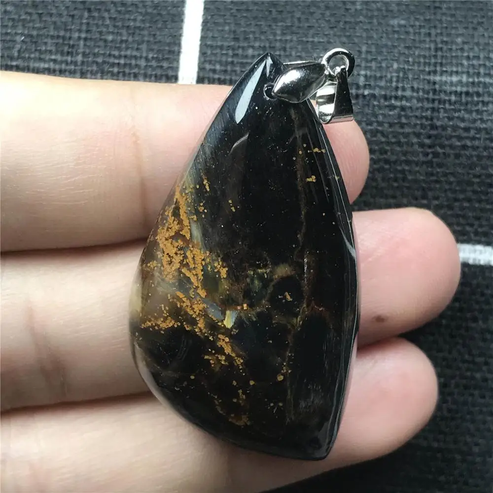 Ожерелье из настоящего природного Pietersite каменные Подвесные Украшения для Для женщин Для мужчин 44x24x9 мм Намибии Хрустальные Бусины, Модный кулон AAAAA