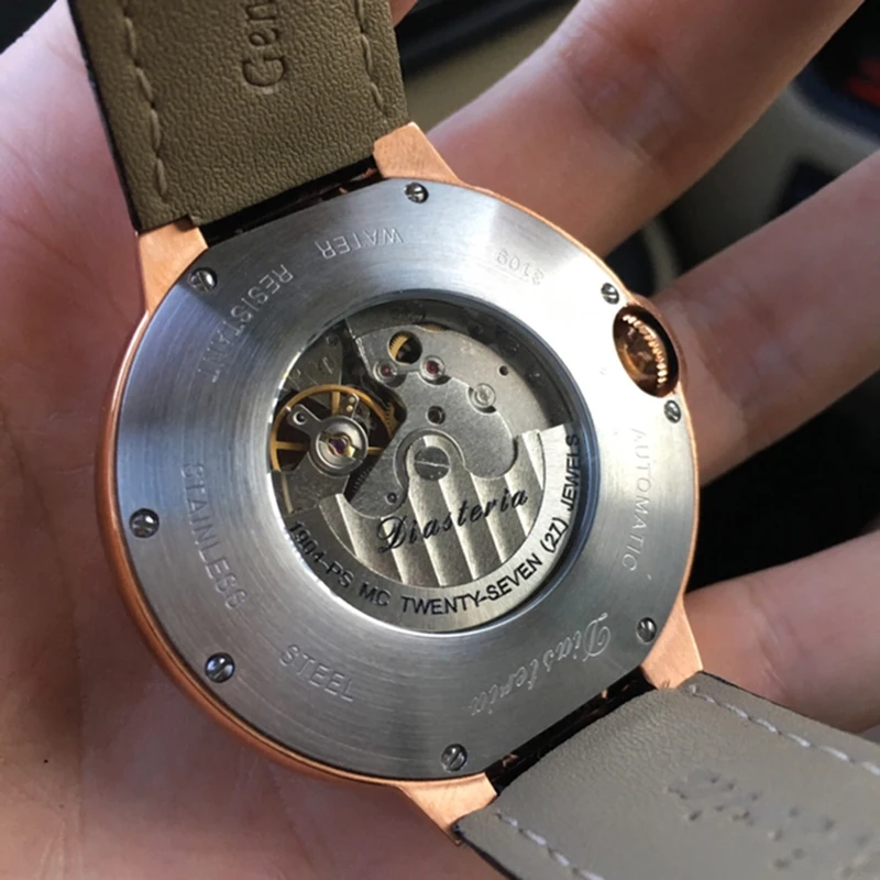 Модные мужские часы со скелетом, Топ бренд класса люкс, Moon Phase Tourbillon, Мужские автоматические механические часы из натуральной кожи, водонепроницаемые