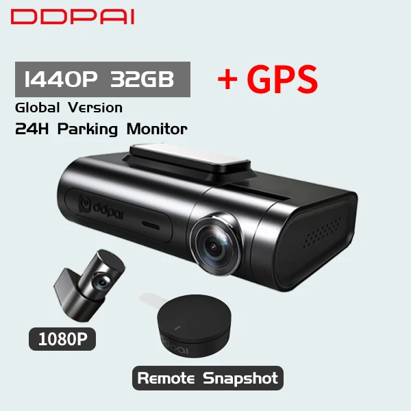 DDPai X2S Pro видеорегистратор DVR 1440P HD 24H контроль парковки мастер Встроенный gps n g-сенсор sony MIX Передняя Задняя запись - Название цвета: Dash Cam X2SPro