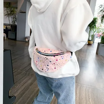 

Candy Women Fanny Pack Zipper Messenger Bag Chest Blet Bag Waist Bag Outdoor Sport Travel Bag Flannel Waist Bag Purse Phone Bag