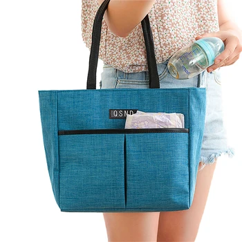 

Unisex Lunch Bags Solid Color Portable Large Capacity Insulated Tote Meal Pinic Box Thermal Cooler Bag for Outdoor