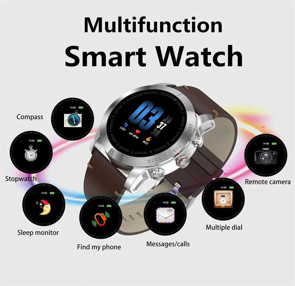 Мужские спортивные Смарт-часы с Bluetooth подключаются к телефону Android ios ip68