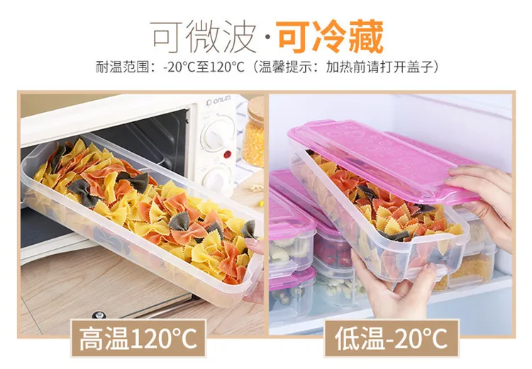 Refrigerator for Freshness Storage Box Transparent Plastic Box Rectangular with Cap Sealed Fruit Food Egg Box