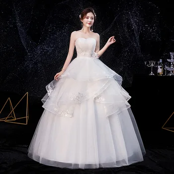 

High Quality Elegant Princess Ball Gown Tiered Tulle Wedding Dresses Vintage Sweetheart Bridal wedding Gowns Plus Size 2019