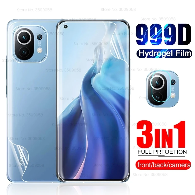 Hydrogel Film For Xiaomi Mi 11 Pro Lite Front+Back Screen Protectors Not Glass xiaomy Xiomi Xaomi Mi11 Light Camera Lens | Мобильные