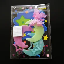 Amazon Горячая ye guang xingx Sun Moon настенные наклейки флуоресцентная спальня гостиная украшения набор большая звезда