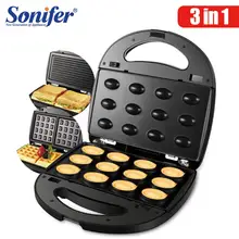 3 в 1 электрическая вафельница, железная сэндвич-машина, сделай сам, машина для приготовления пончиков, печь для яиц и тортов, вафельница для завтрака Sonifer