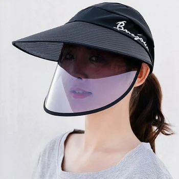 

Adult & Kids Anti-uv Lens Hat Female Two-layer Plastic Wide Brim Sun Hat Casual Summer Free Rotating Empty Top Plastic Visor Cap