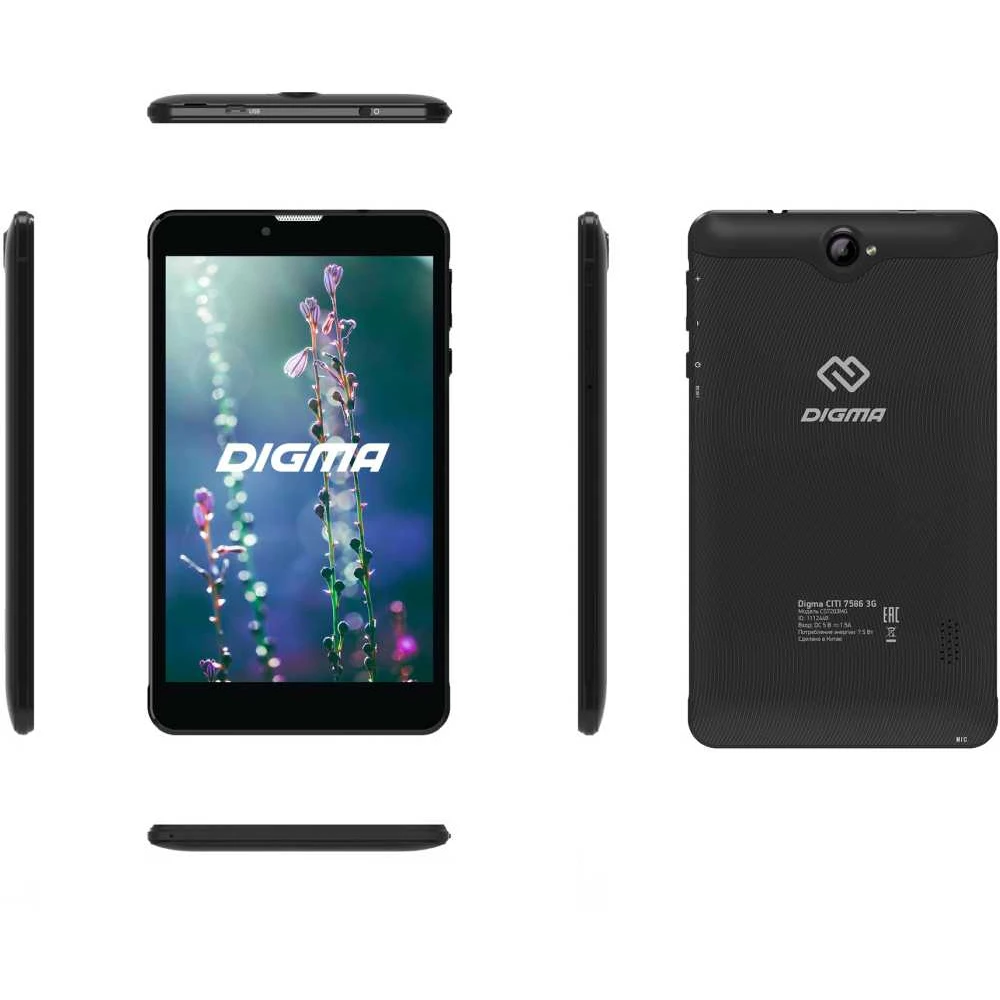 Планшет Digma CITI 7586 3G MT8321 4C/1Gb/16Gb 7" IPS 1024x600/3G/And8.1/черный/BT/GPS/2Mpix/0.3Mpix/