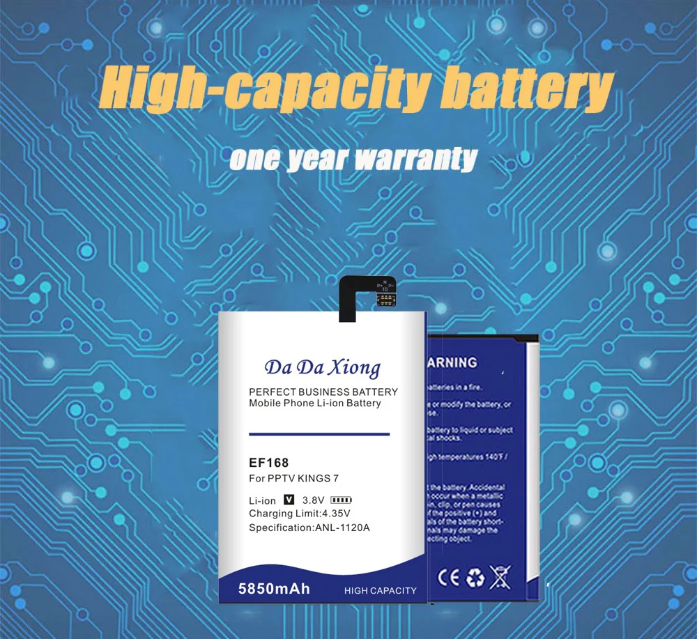 Аккумулятор EF168 емкостью 5850 мАч для PPTV King7 King7S PP6000, высококачественный аккумулятор для мобильного телефона+ номер отслеживания
