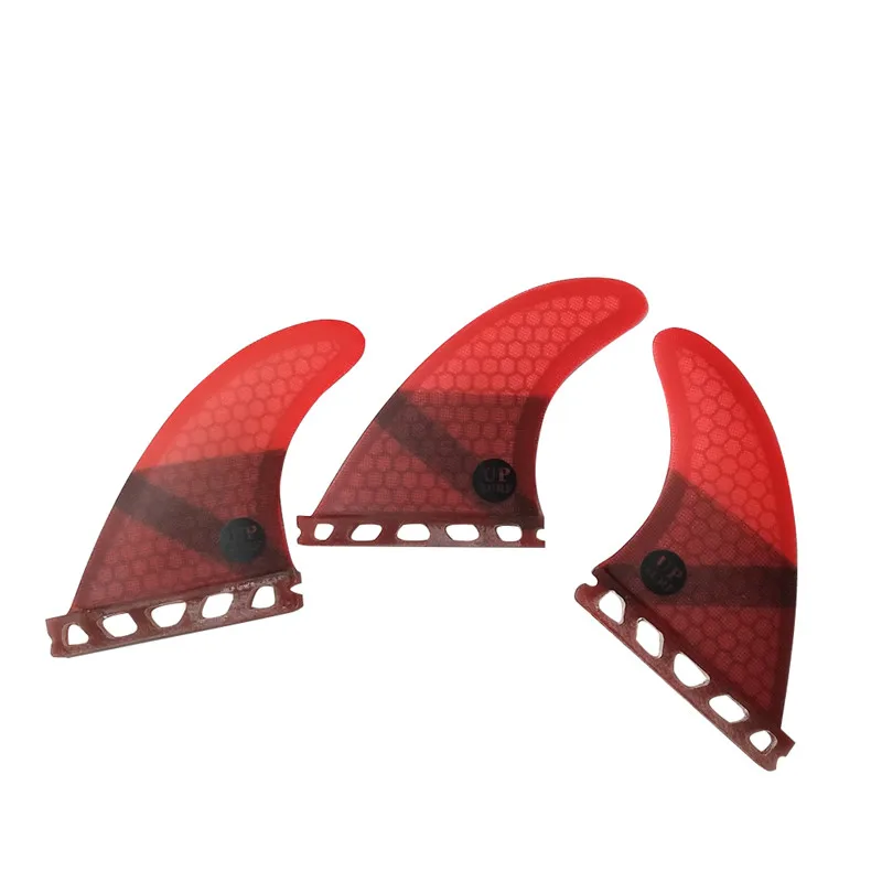 UP-Surf Single Tabs Fins Red Color  Fiberglass Material surf S/M/L/UK2.1 Size Fins Good Quality  tri set Fins