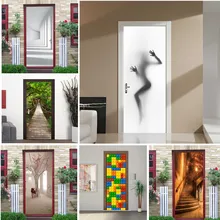 3D сексуальная девушка, наклейка на дверь, домашний декор, для гостиной, спальни, художественный плакат, настенная Фреска, наклейки, отшелушивающие и приклеивающиеся обои, виниловая наклейка deur