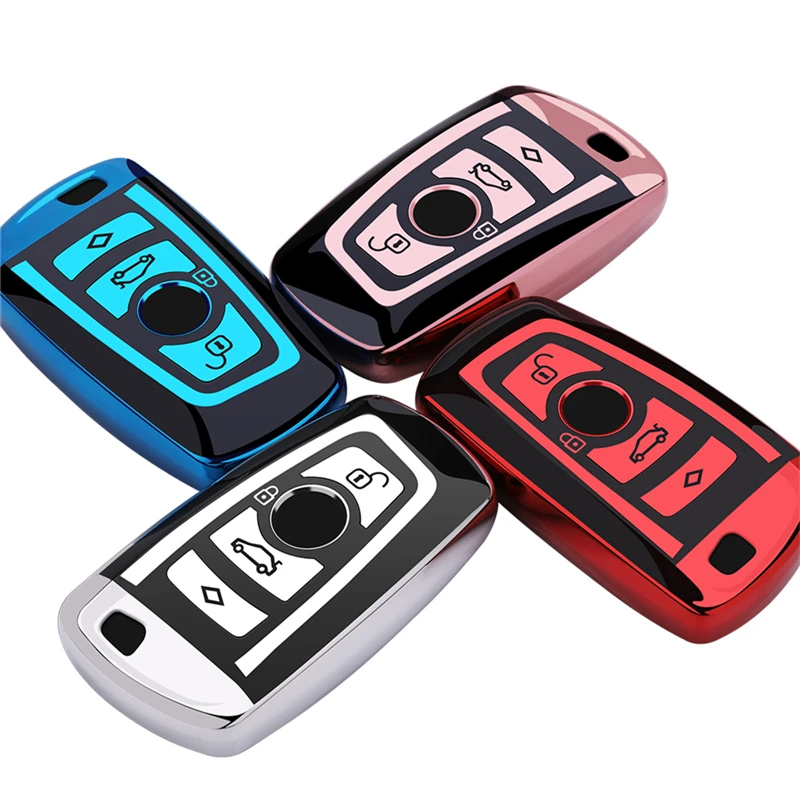

Soft TPU Keychain Car Key Case for BMW new 1 3 4 5 6 7 series F10 F20 F30 smart 3 buttons for BMW key case Car Accessories