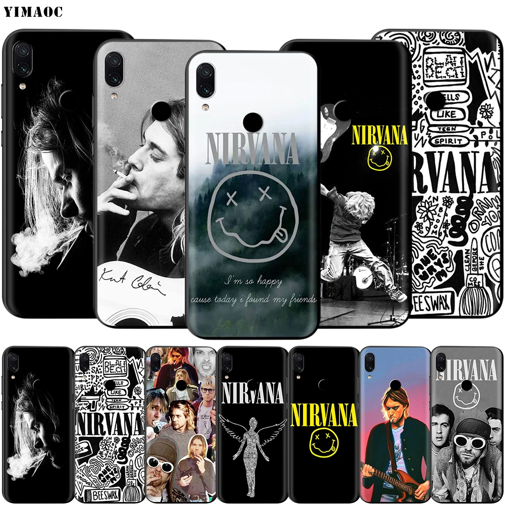 Мягкий ТПУ чехол YIMAOC Nirvana Kurt Cobain для Xiaomi Redmi mi Note MAX 3 6 6A 7 mi6 mi8 9 se a1 a2 Pro Lite go pocophone