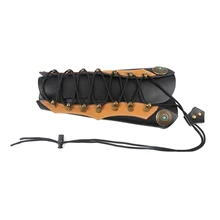 Cowhide Archery Arm Protector Guard Restraint with Hardware Fasteners for Recurve Hunting Archery Accessory