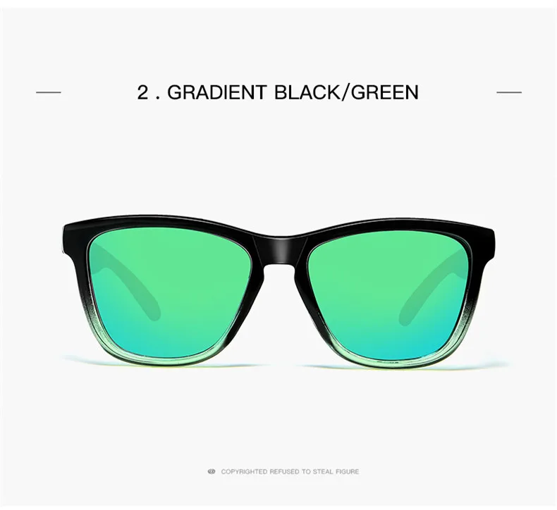 GRADIENT BLACK GREEN Бренд Дизайн поляризованных солнцезащитных очков Для мужчин драйвер оттенки мужской Винтаж солнцезащитные очки для Для мужчин кв. зеркало UV400 без чехол M234 - Цвет линз: GRADIENT BLACK GREEN