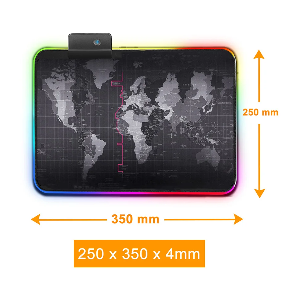 250x350 Игровой коврик для мыши RGB коврик для мыши геймер компьютерная коврик для мыши RGB подсветка Mause Pad большой коврик для мыши XXL для настольная клавиатура компьютерные мыши с подсветкой коврик - Цвет: 250x350