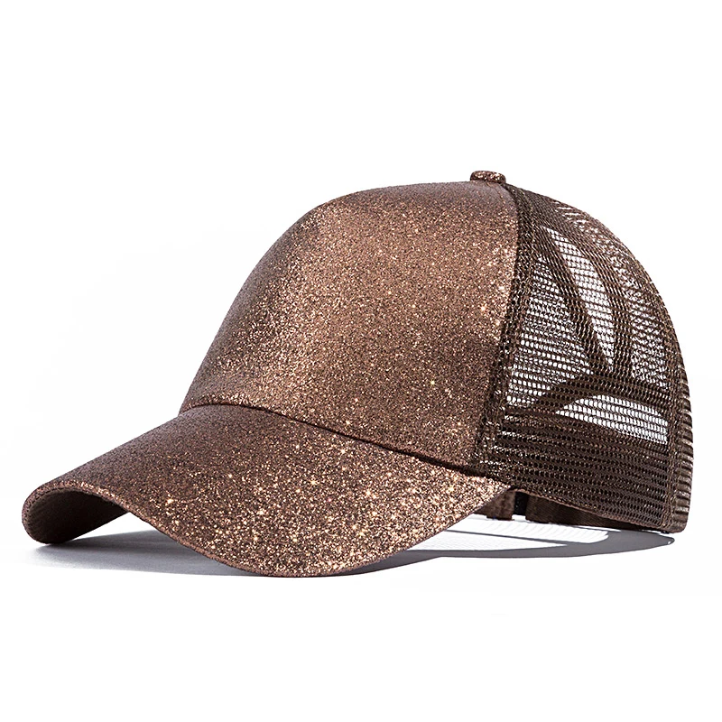 MLTBB, блестящая бейсбольная кепка «конский хвост» для женщин, Snapback, кепка для папы, сетчатая Кепка для водителя грузовика, Женская Регулируемая Кепка в стиле хип-хоп с блестками - Цвет: B