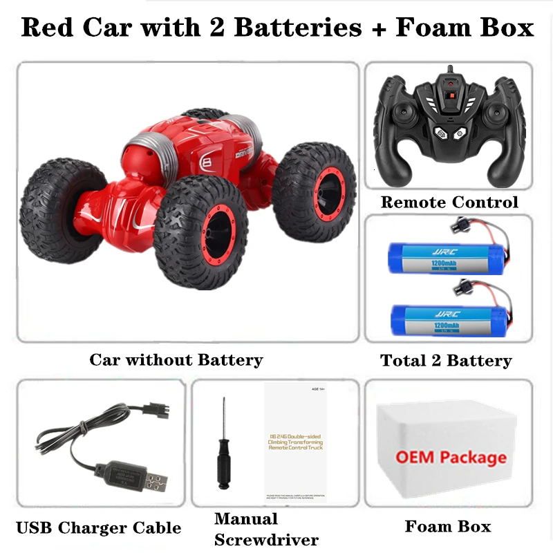 Радиоуправляемая машина на радиоуправлении 2,4 ГГц 4WD Twist-пустынные автомобили Внедорожные багги деформированные высокая скорость скалолазание RC автомобиль дети детские игрушки подарок - Цвет: Red-Foam Box-2