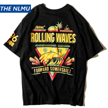 

2020 Summer T-shirt Men Hip Hop Streetwear Fashion Print Rock T Shirt Harajuku Tops Tees Tshirt Black Purple Clothes WO233