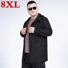 Новые Большие размеры 8XL 7XL 6XL модные высококачественные пальто мужские повседневные длинные ветровки пальто