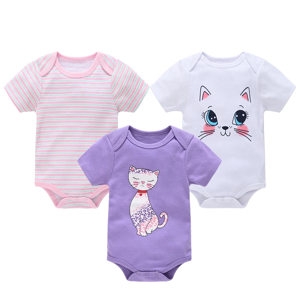 3pcs/Lot Baby Boys Bodysuit Fashion Body Suits Short Sleeve Newborn Infant Jumpsuits Cartoon Kids Baby Girls Romper Clothes Боди