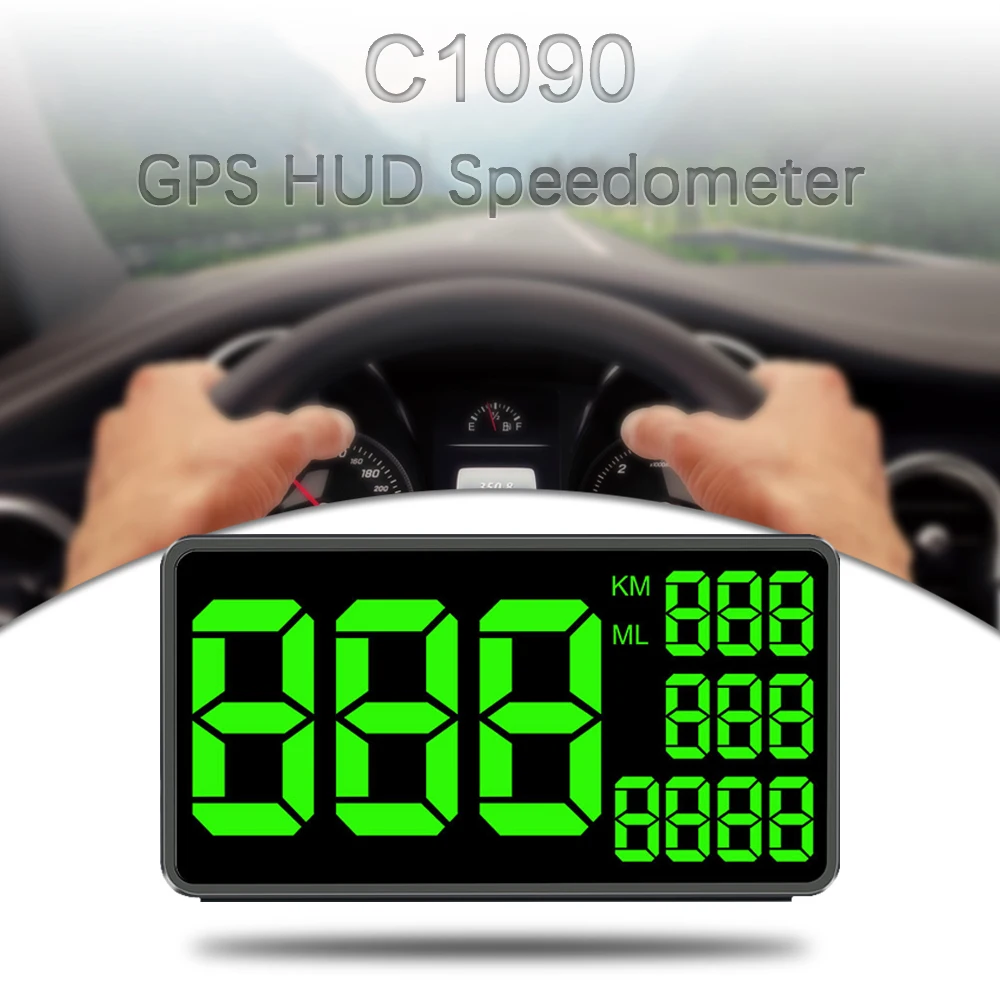 Лучший C1090 совместим со всеми автомобильными gps HUD скоростной метр с автоматической регулировкой яркости через светильник датчик превышения скорости сигнализации
