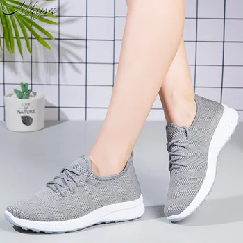 

2020 Summer Woman Sneakers Fashion Outdoor Comfortable Casual Shoes Women's Mesh Breathable Flying Woven Shoes Tenis Feminino