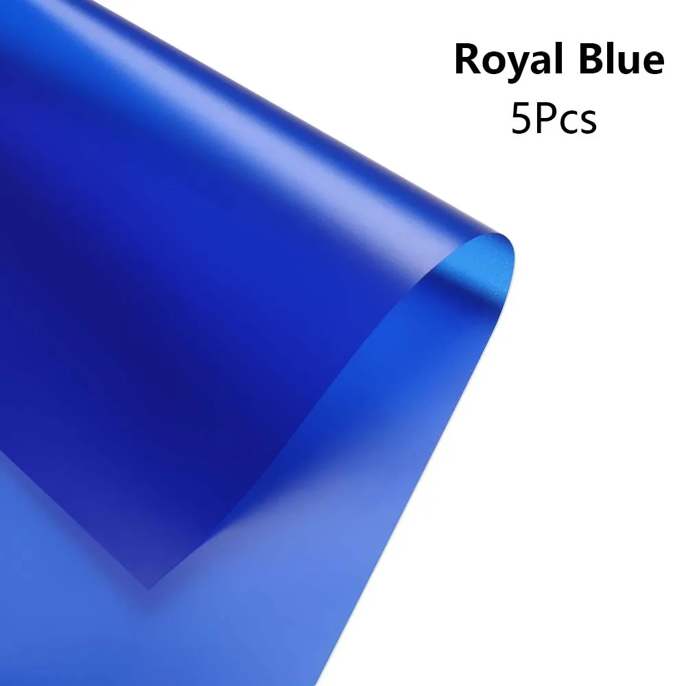 5Pcs Colorful Translucent Waterproof Paper Bouquet Wrapping Gift Packing DIY Crafts Wedding Flowers Decortion Home Decor - Цвет: royal blue
