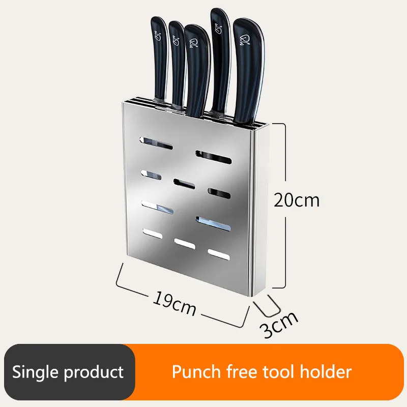 Knife holder 304 кухонная стойка из нержавеющей стали, полка для кухонной утвари, настенная разделочная доска, стойка для инструментов кухонная техника - Цвет: Knife holder