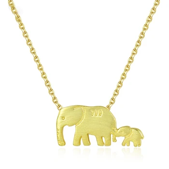 

S925 Sterling Silver Original Design Cute Elephant Pendant Women's Necklace