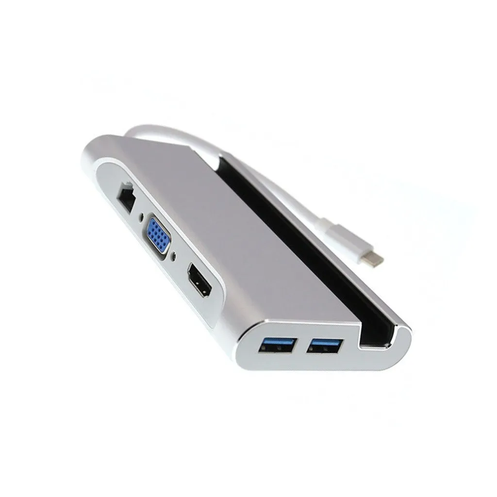 USB C концентратор type C до 7 в 1 мульти USB 3,0 концентратор HDMI адаптер концентратор RJ45 тип-c зарядное устройство разветвитель 6 портов usb-хаб аксессуары для ПК z0801
