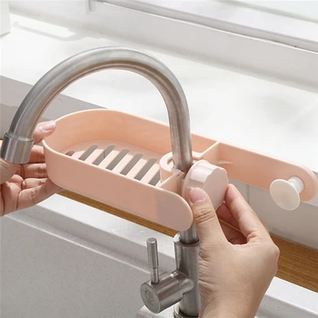 

Kitchen Sink Faucet Sponge Soap Cloth Drain Rack Storage Organizer Holder Shelf Gadget Holder For Home