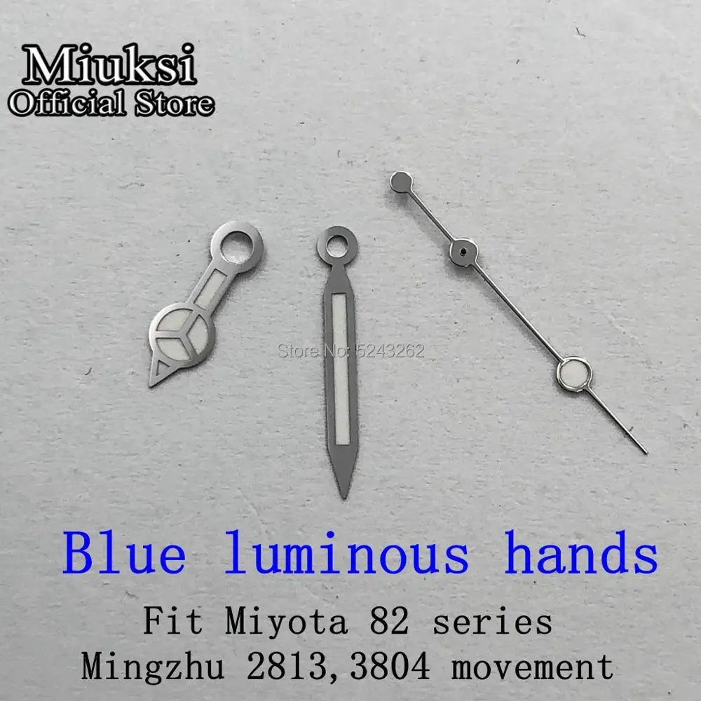 Miyota blue luminou Miuksi часы с зелеными/синими светящимися стрелками подходят для ETA 2836 2824 Miyota 8205 8215 821A 82 серия Mingzhu DG 2813 3804 механизм - Цвет: Miyota blue luminou