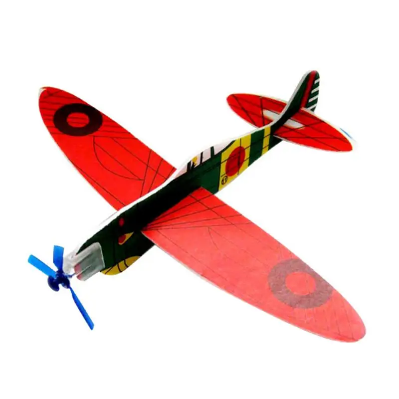 Сделай Сам головоломка маленький пенный материал игрушка Сборная модель рука метание скольжение маленький самолет Детские уличные игрушки - Цвет: Red