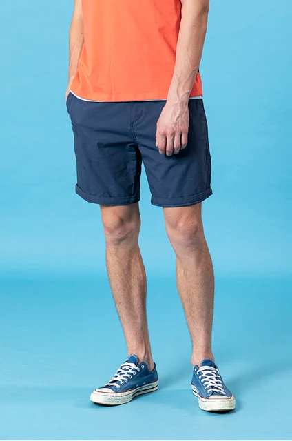 Enzyme washed shorts with knee length