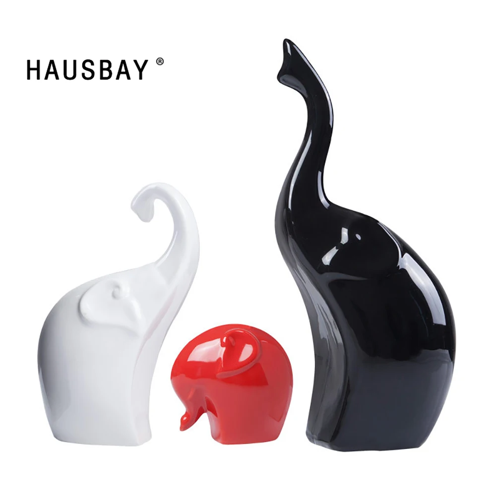 3 шт. керамическая статуя слона скандинавские фигурки креативные поделки