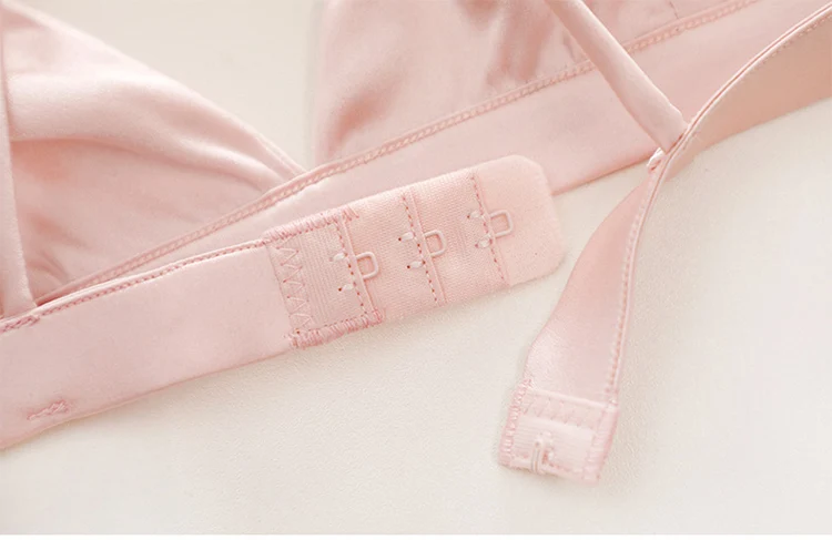Bralettes беспроводной треугольник для женщин натуральный шелк Дамы Бюстгальтер Без подкладки bralett сексуальное мягкое нижнее белье femme brasier mujer
