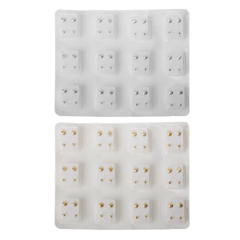

12 Pairs Ear Piercing Gun Earring Disposable Set Hypoallergenic Ear Stud Jewelry