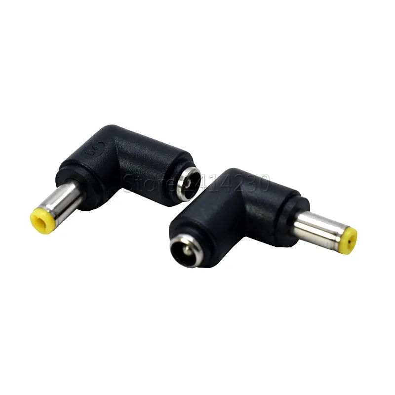 Power Connector Adapter 2PCS DC 5.5x2.5mm Female To 90 Degree 5.5x2.5mm Male Plug